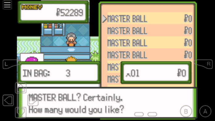 Pokemon glazed master ball cheat