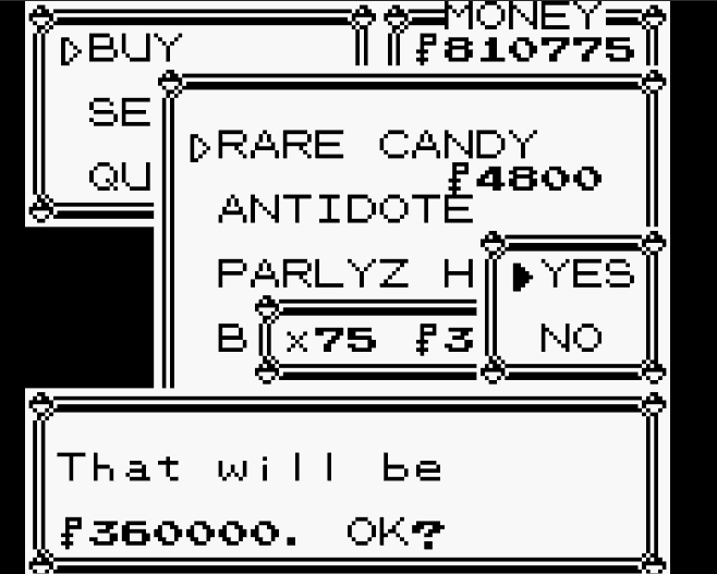 Pokemon blue rare candy cheat in mart