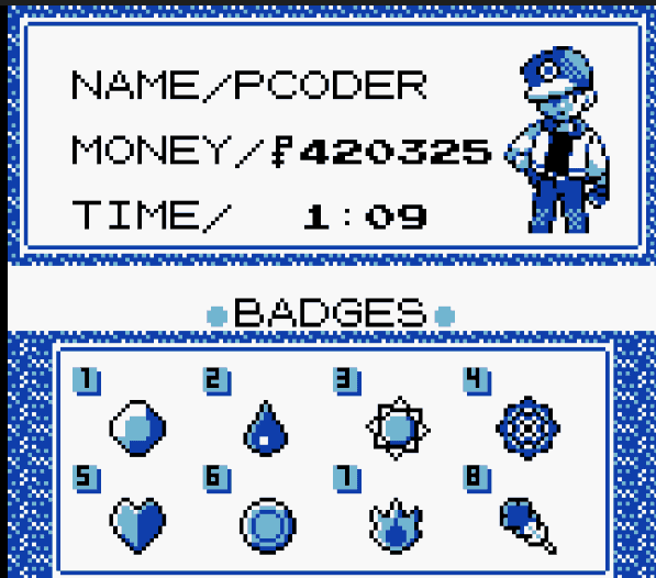 Have all 8 badges cheat pokemon blue