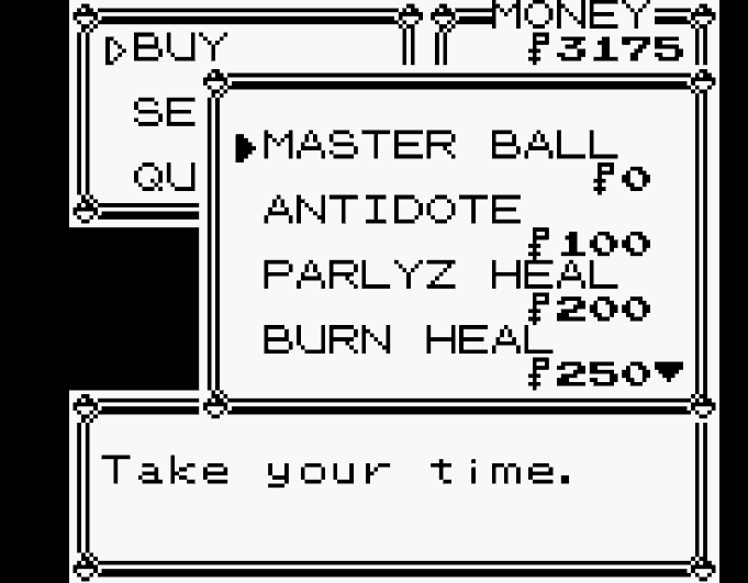 Pokemon blue master ball cheat