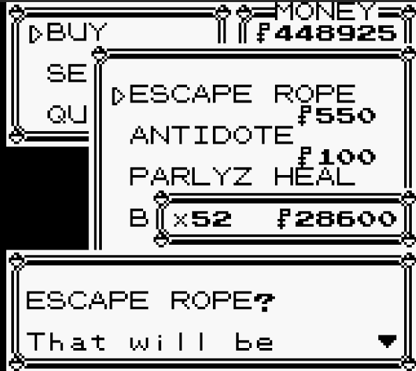 Item cheat for pokemon blue