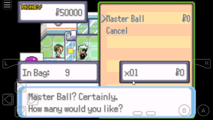 Master ball cheat for pokemon theta emerald ex
