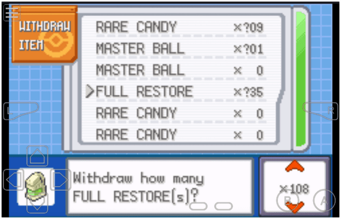 Pokemon fire red restore and revive cheat