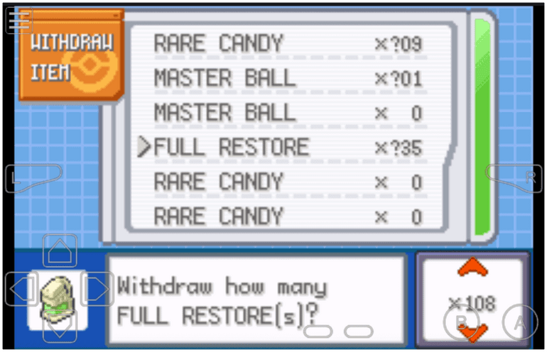 Pokemon fire red restore and revive cheat