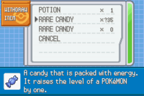 Pokemon liquid crystal rare candy cheat