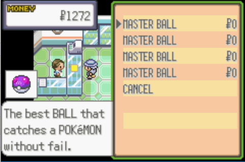 Pokemon cawps buy master balls