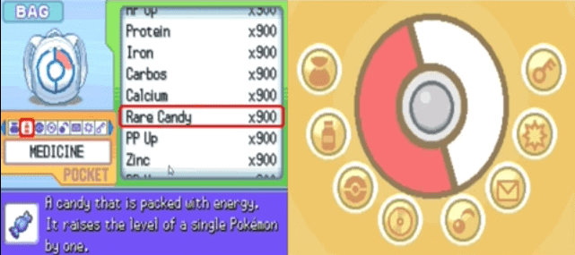 Pokemon platinum medicine cheat rare candy
