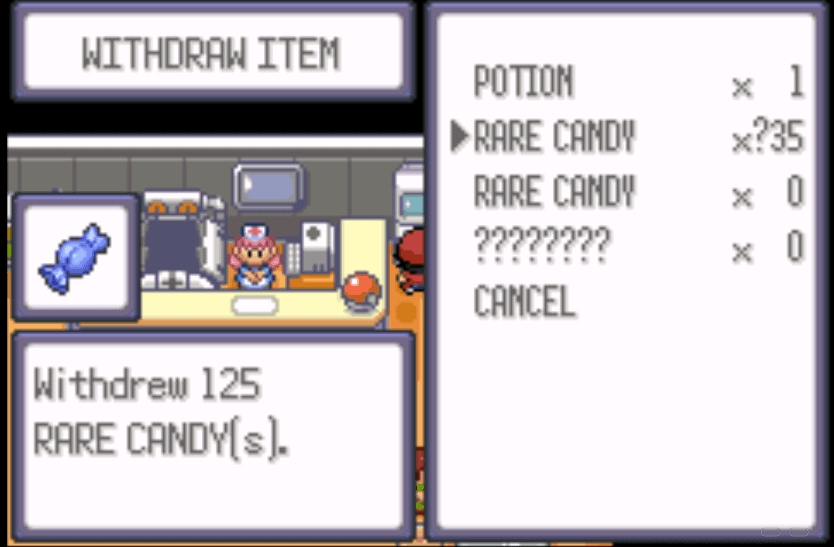 Pokemon victory fire rare candy cheat