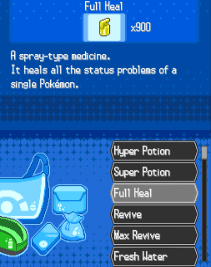 Pokemon white healing items cheat