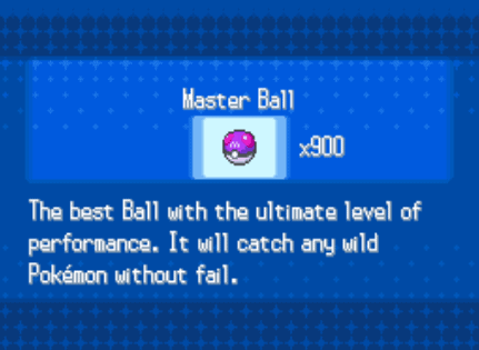 Pokemon white master ball cheat