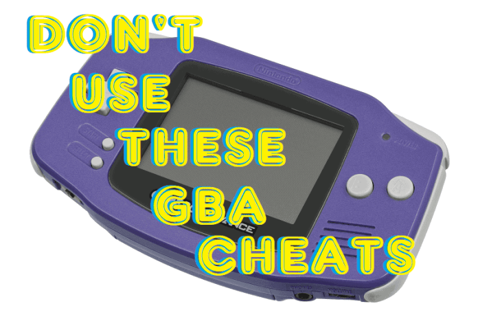 Must avoid cheats when playing pokemon gba games