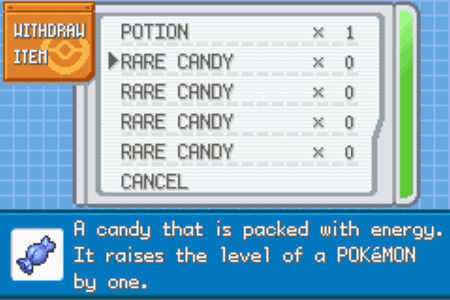 Pokemon ultraviolet rare candy cheat