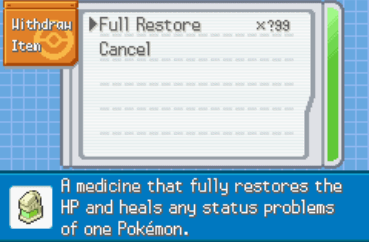 Pokemon radical red unlimited healing items cheat