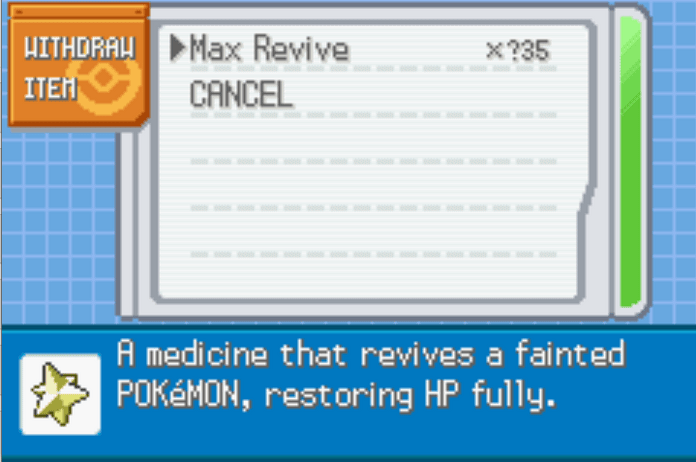 Unlimited healing items last firered cheat