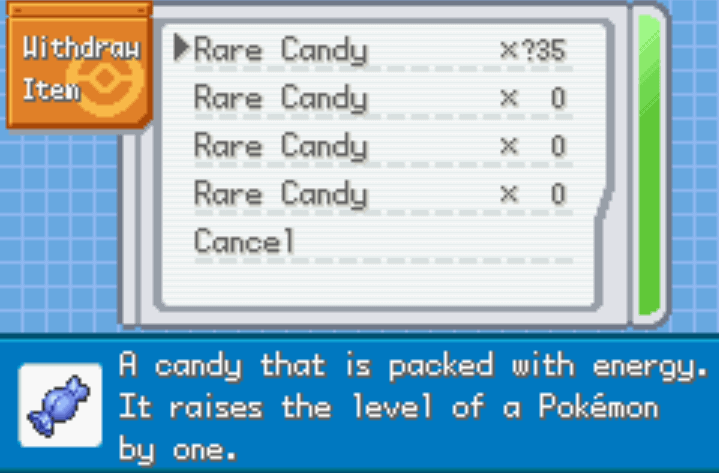 Unli rare candies pokemon firered nameless project cheat