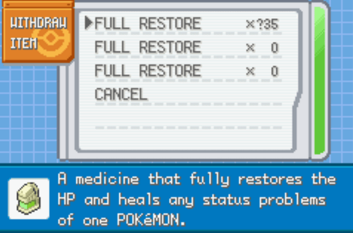Unli healing items pokemon nameless version cheat