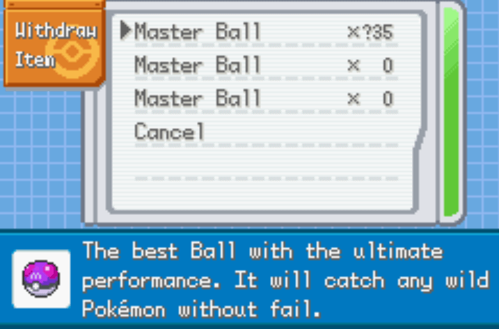 Unlimited master balls pokemon eclipse cheat
