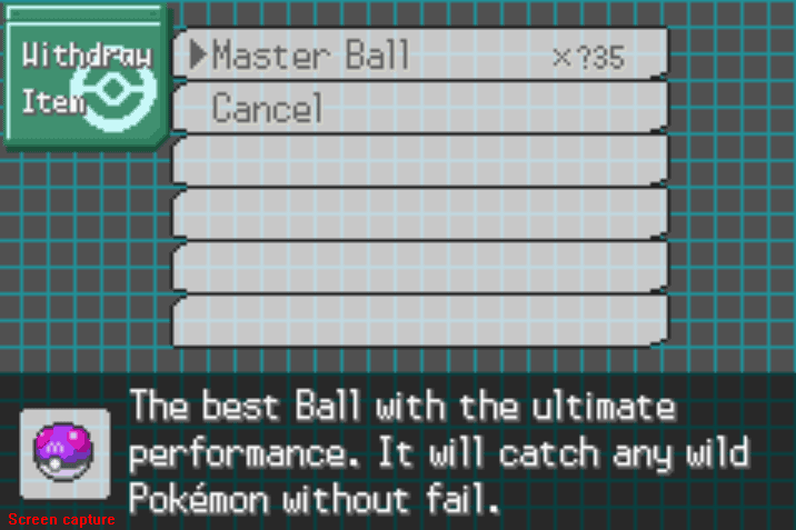 Unlimited master ball pokemon gs chronicles cheat