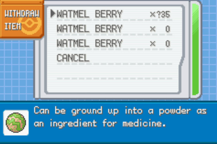Unlimited berries pokemon korosu cheat