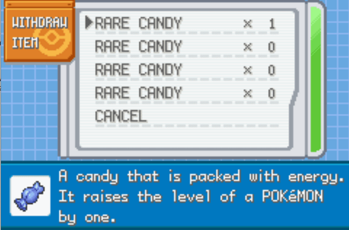 Unlimited rare candies pokemon korosu cheat