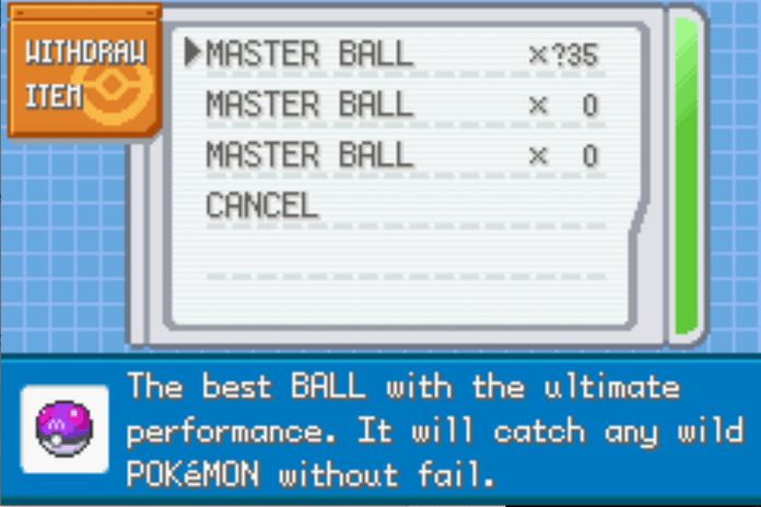 Unlimited master balls pokemon korosu cheat