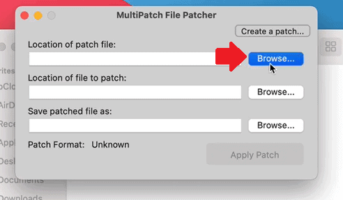 Step 2 how to patch rom hacks on mac using multipatch