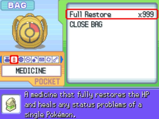 Unlock healing items pokemon pearl cheat