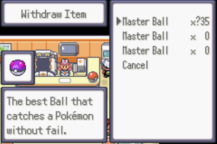 Unlimited master balls pokemon altered emerald cheat