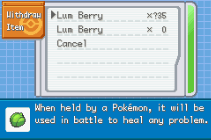 Pokemon Aquamarine Cheats 4 Unlimited berries pokemon aquamarine cheat