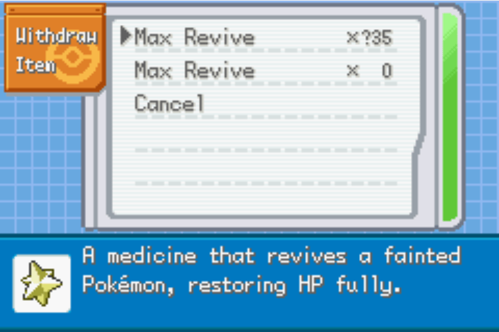 Unlimited healing items pokemon aquamarine cheat