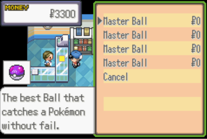Pokemon Darkfire Cheats 3 Unlimited master balls poke mart pokemon darkfire cheat