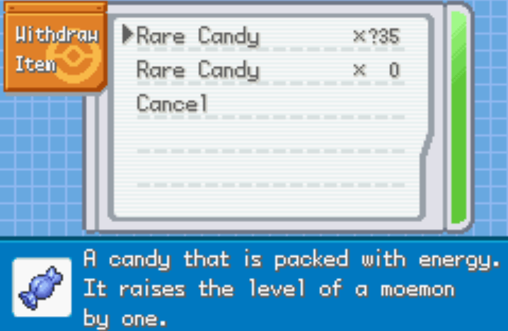 Mega Moemon Firered Cheats 9 Rare candies mega moemon firered cheat
