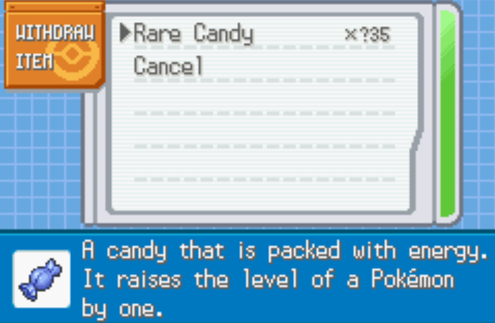 Unlimited rare candies pokemon sienna cheat