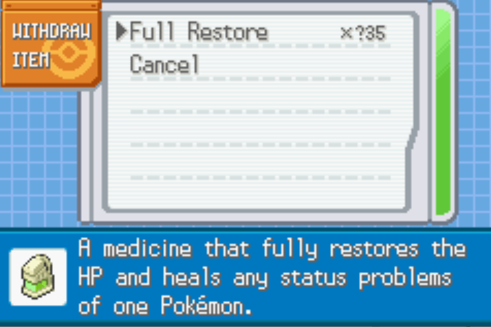 Unlimited healing items pokemon sienna cheat