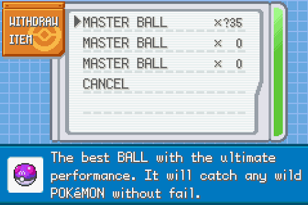 Pokemon dark cry master ball cheat