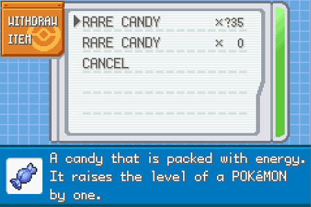 Pokemon dark cry rare candy cheat
