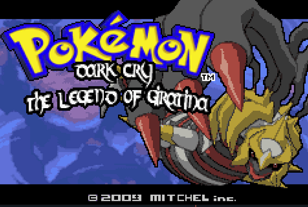 Pokemon dark cry: legend of giratina press start screen