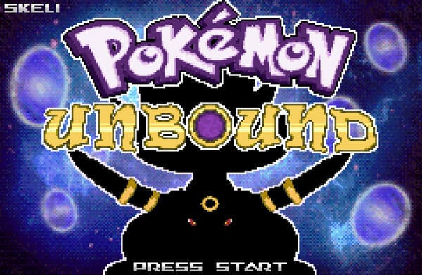 Pokemon unbound press start screen