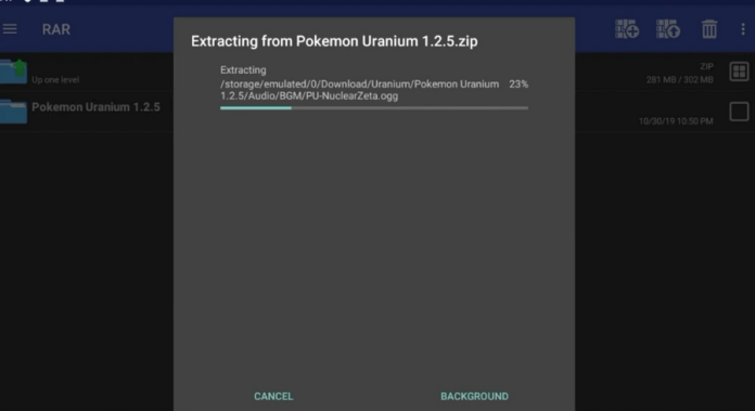 How To Play Pokemon Uranium On Android And Pc 12 Step 3 - unzip the game file