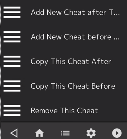 Retroarch cheat menu