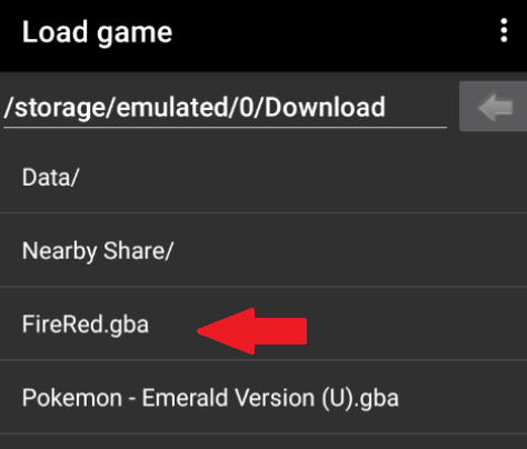 Step 2 - load the firered rom