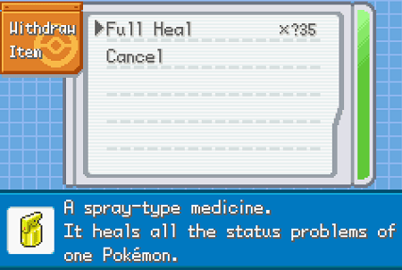 Pokemon wish healing items cheats