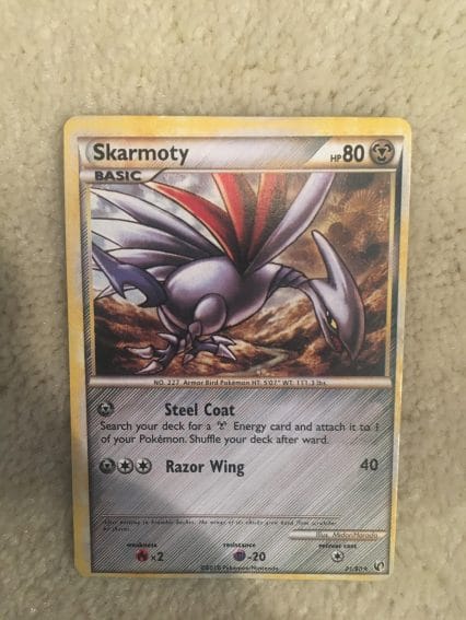 How To Know If A Pokemon Card Is Fake? 6 Ways To Spot Counterfeits 2 Information and spelling errors - skarmory card