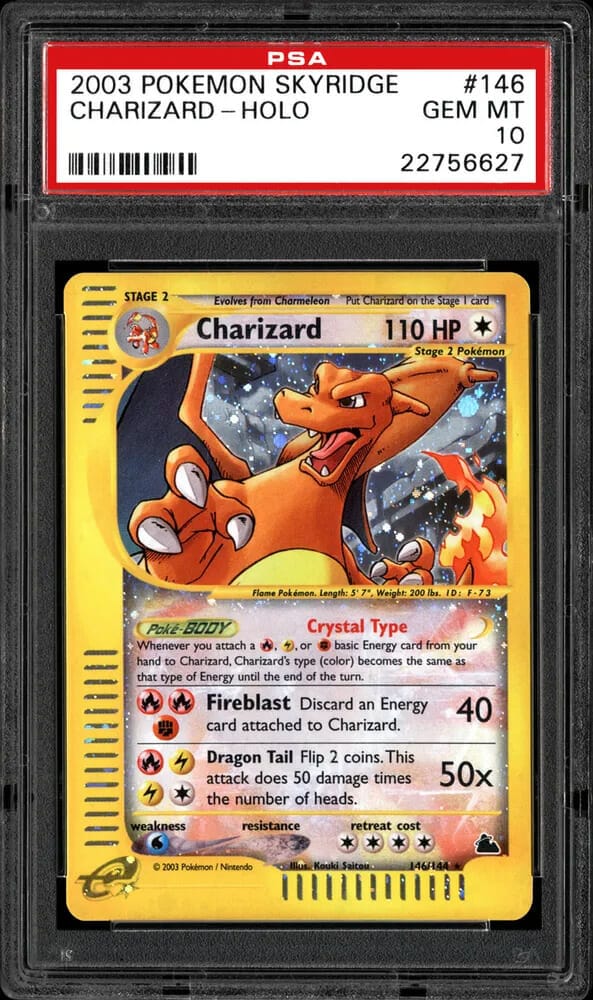 Most expensive pokemon cards - skyridge secret rare charizard (psa 10)