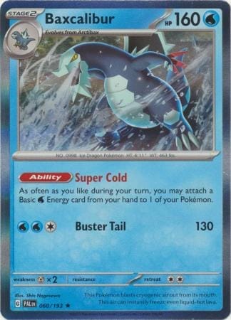 Pokemon card rarity guide - baxcalibur - paldea evolved (holo rare)
