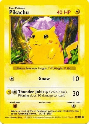 Pokemon card rarity guide - pikachu (red cheeks) - base set