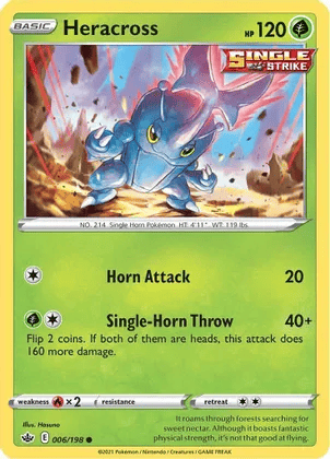 Pokemon card rarity guide - heracross - swsh06 chilling reign (common)