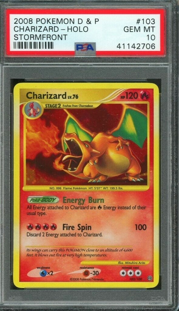 Most expensive pokemon cards - stormfront secret rare charizard (psa 10)