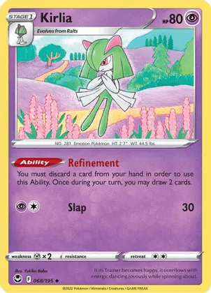 Pokemon card rarity guide - kirlia - swsh12 silver tempest (uncommon)