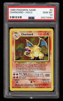Most expensive pokemon cards - base set holo rare charizard (psa 10)